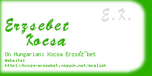 erzsebet kocsa business card